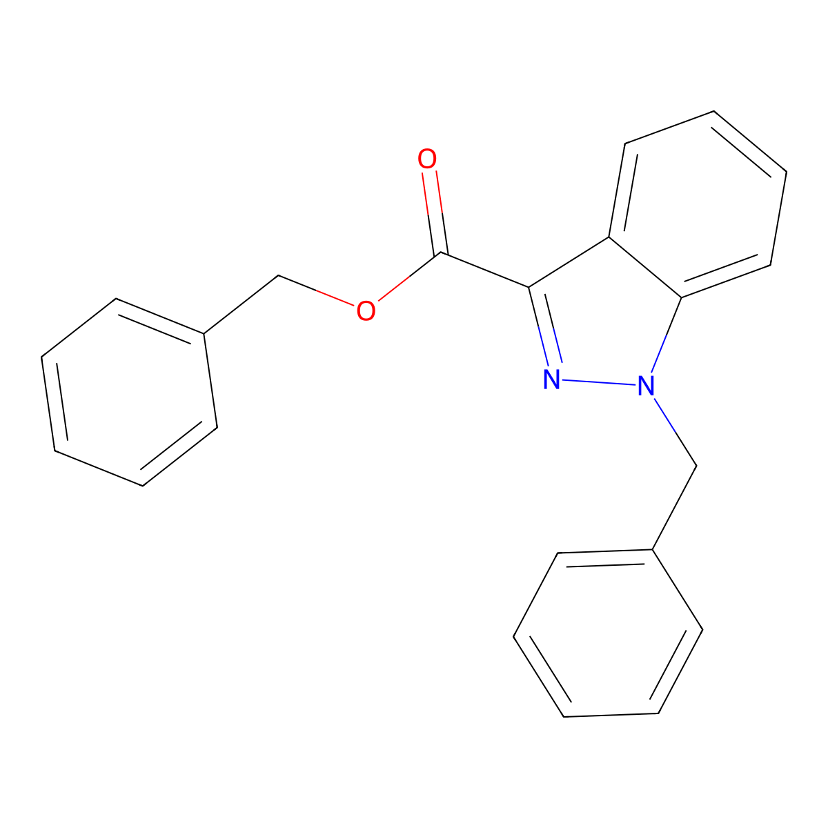 Benzyl 1-benzyl-1H-indazole-3-carboxylate molecular structure, CAS 174180-54-2