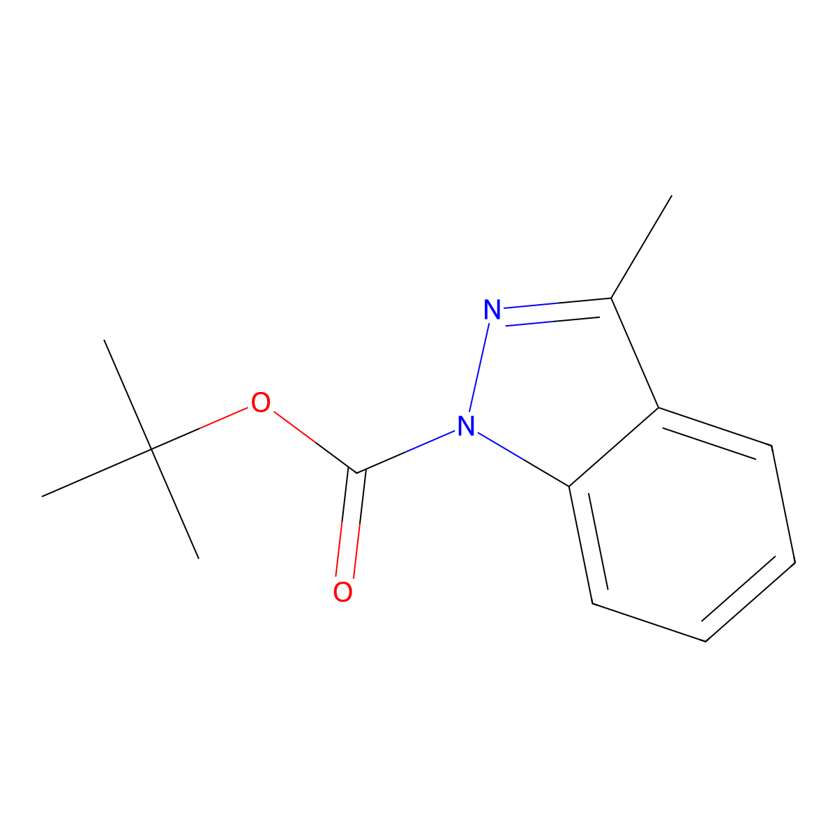 tert-Butyl 3-methyl-1H-indazole-1-carboxylate molecular structure, CAS 174180-72-4
