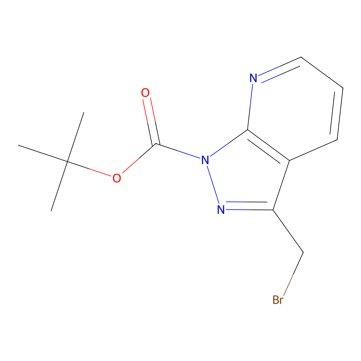 tert-Butyl 3-(bromomethyl)-1H-pyrazolo[3,4-b]pyridine-1-carboxylate molecular structure, CAS 174180-76-8