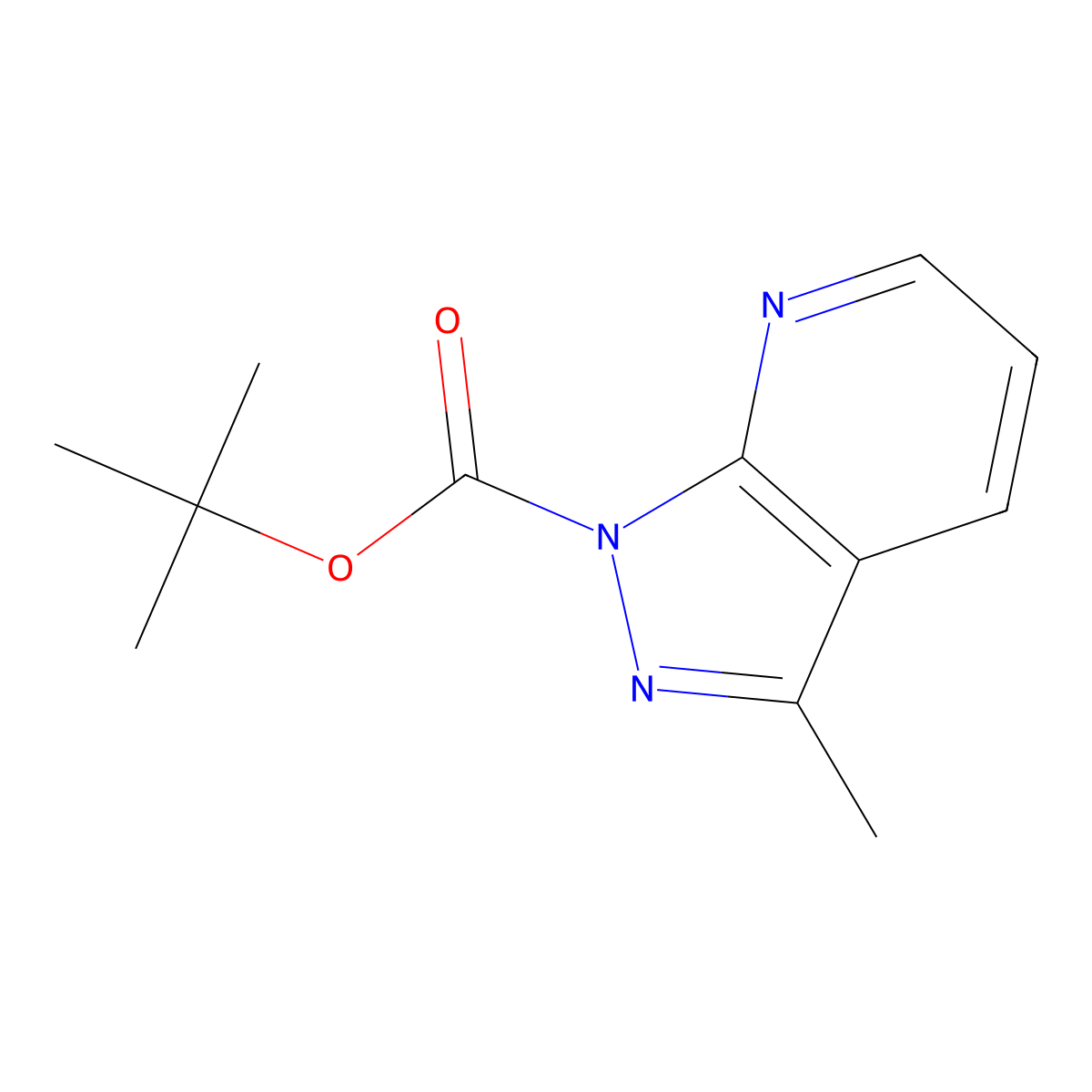 Tert-butyl 3-methyl-1H-pyrazolo[3,4-B]pyridine-1-carboxylate molecular structure, CAS 174180-77-9