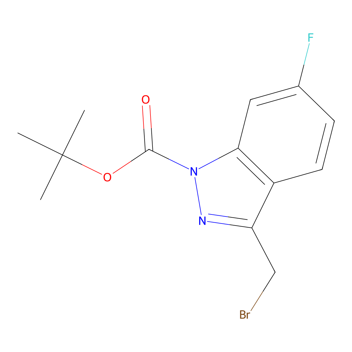 Tert-butyl 3-(bromomethyl)-6-fluoro-1H-indazole-1-carboxylate molecular structure, CAS 174180-95-1