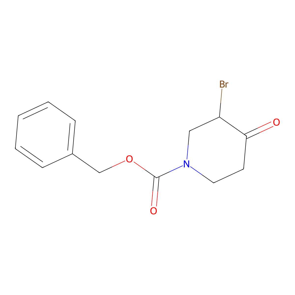 3-Bromo-4-oxo-piperidine-1-carboxylic acid benzyl ester molecular structure, CAS 174184-13-5