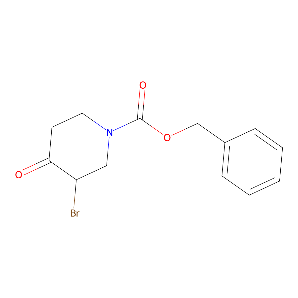 3-Bromo-4-oxo-piperidine-1-carboxylic acid benzyl ester molecular structure, CAS 174184-13-5