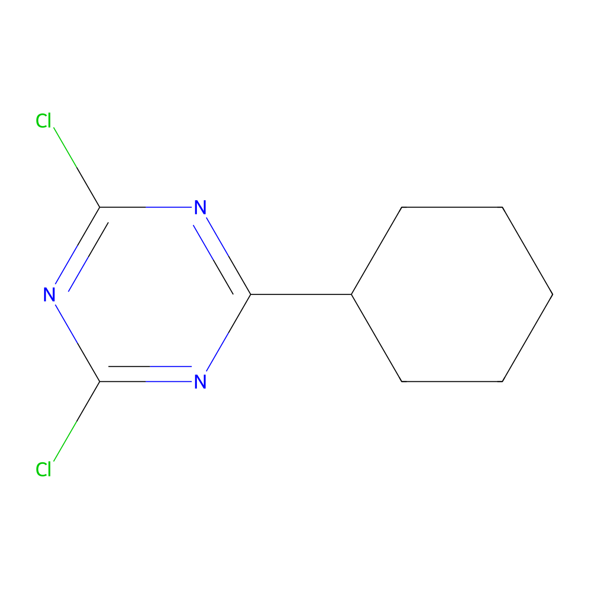 2,4-Dichloro-6-cyclohexyl-1,3,5-triazine molecular structure, CAS 17419-41-9