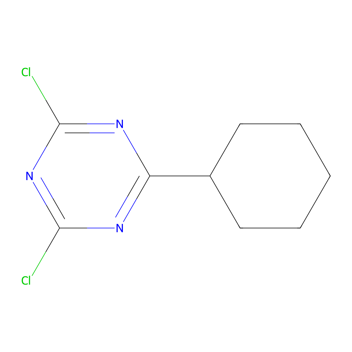 2,4-Dichloro-6-cyclohexyl-1,3,5-triazine molecular structure, CAS 17419-41-9