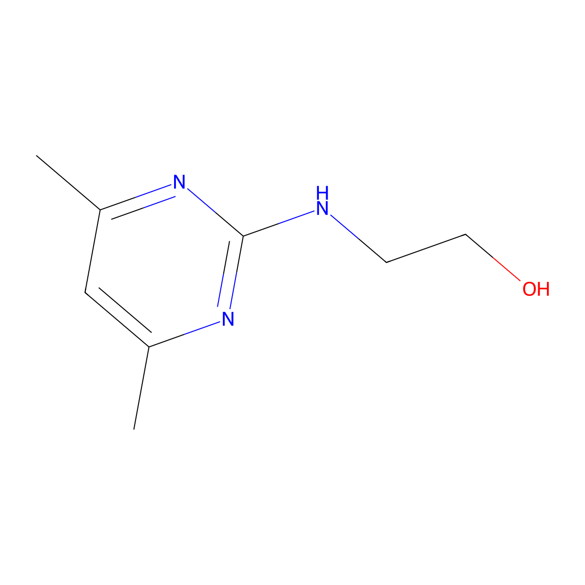 2-[(4,6-Dimethyl-2-pyrimidinyl)amino]-ethanol molecular structure, CAS 1742-29-6