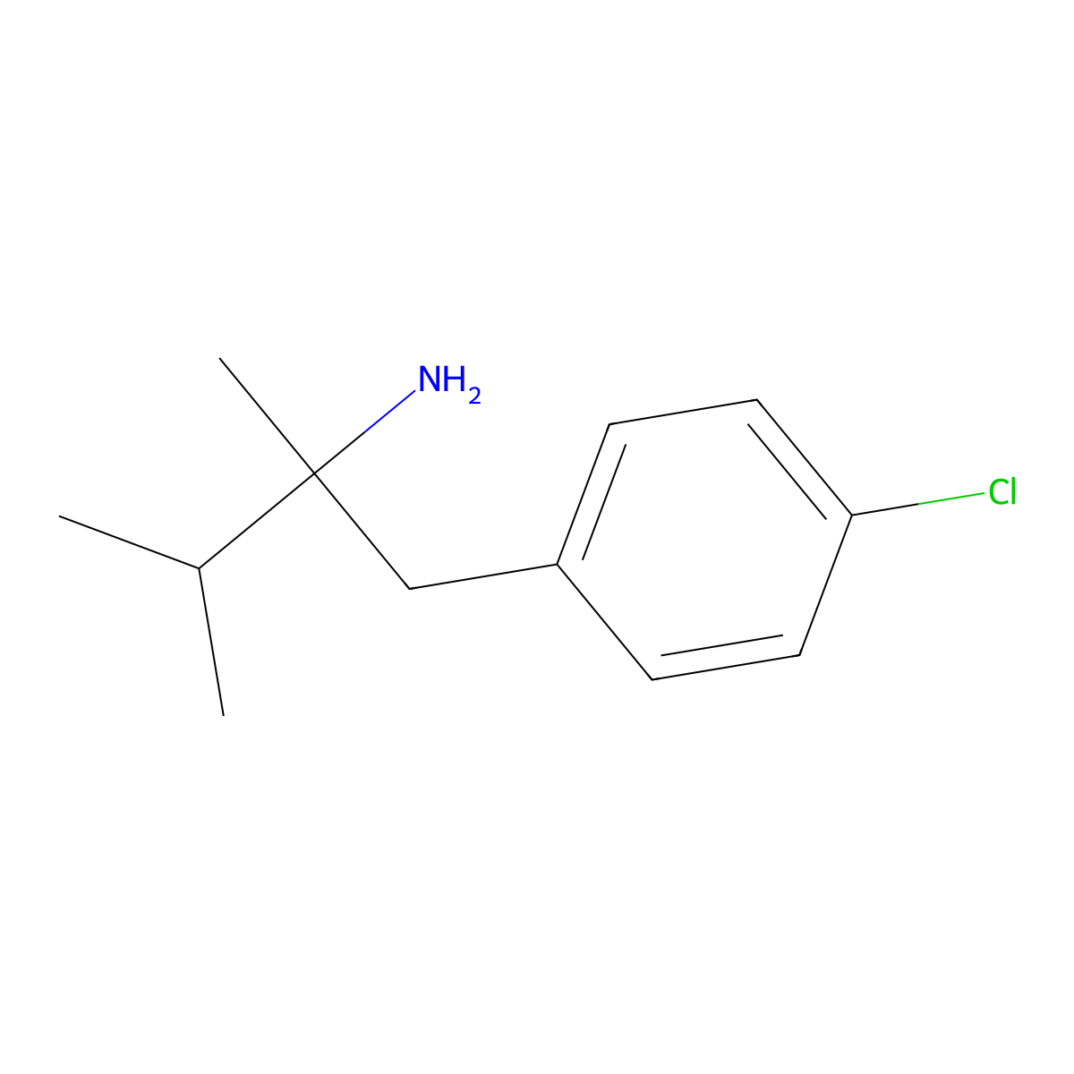 1-(4-Chlorophenyl)-2,3-dimethylbutan-2-amine molecular structure, CAS 1742-31-0