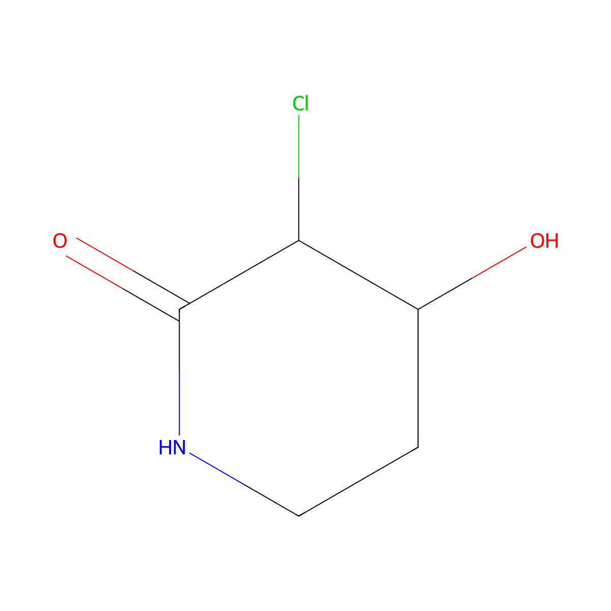 3-Chloro-4-hydroxypiperidin-2-one molecular structure, CAS 174204-83-2