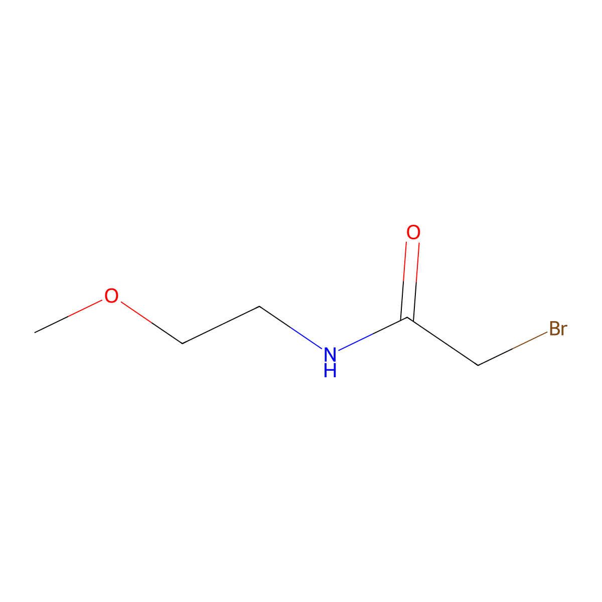 2-bromo-N-(2-methoxyethyl)acetamide molecular structure, CAS 174215-37-3