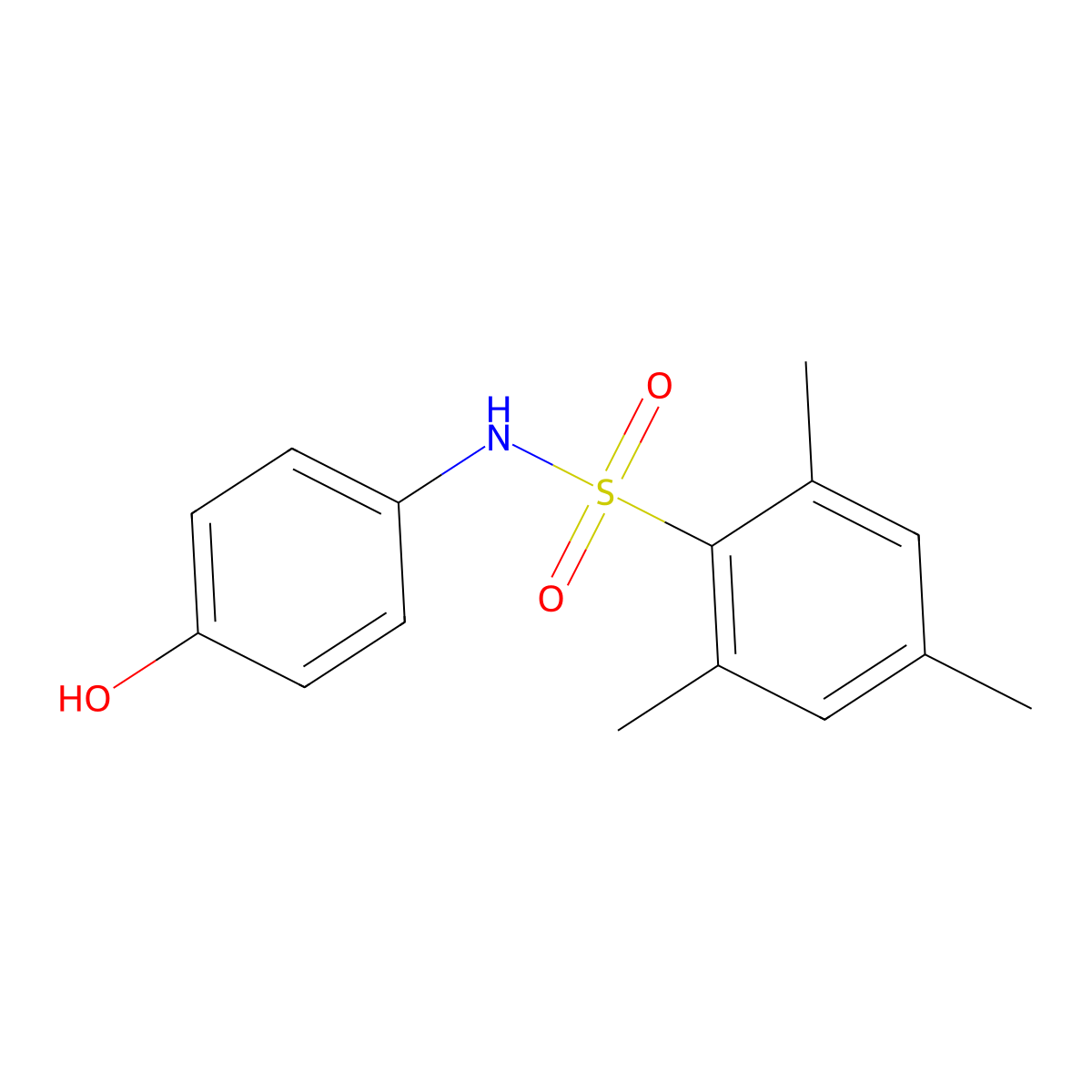 N-(4-hydroxyphenyl)-2,4,6-trimethylbenzenesulfonamide molecular structure, CAS 174216-70-7