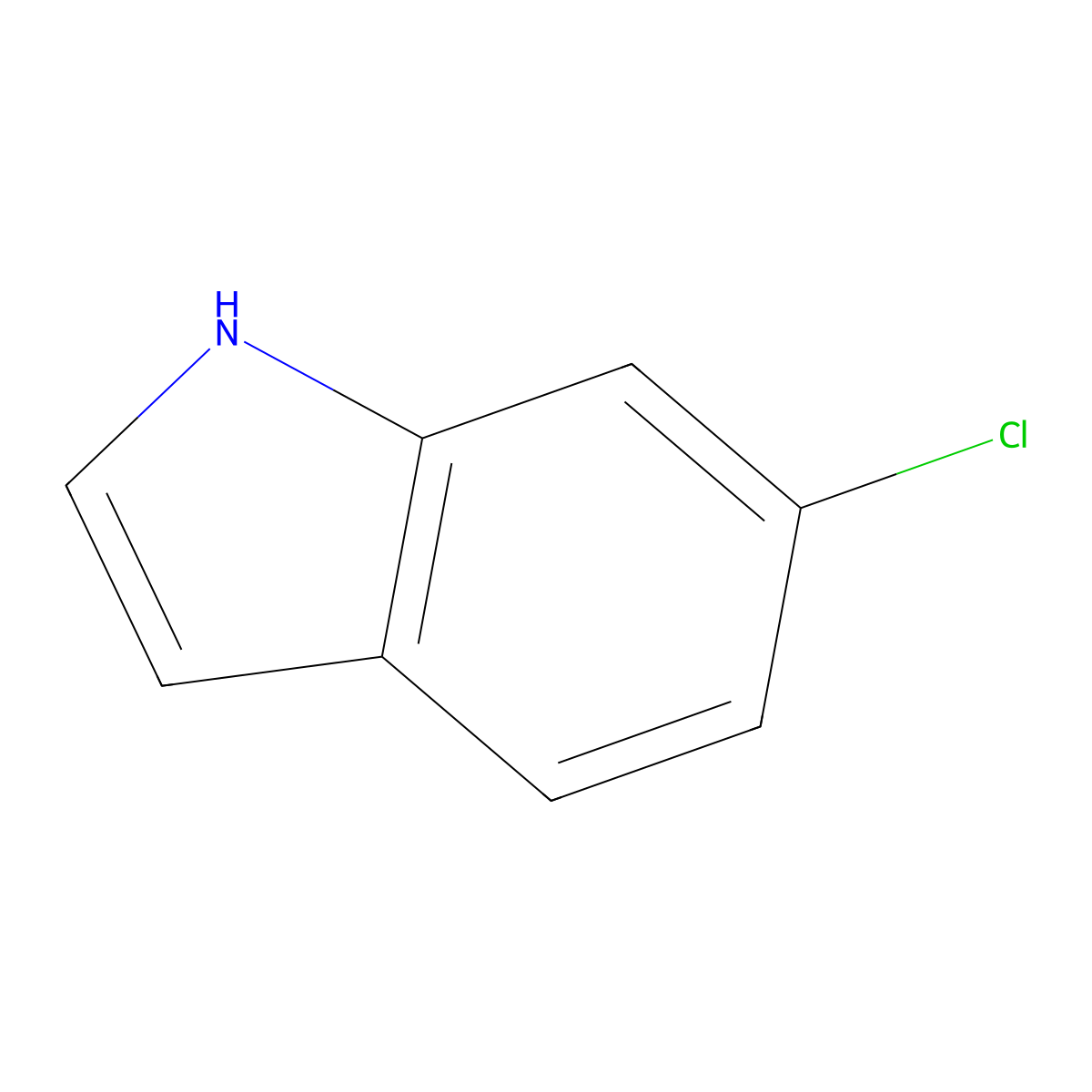 6-Chloroindole molecular structure, CAS 17422-33-2