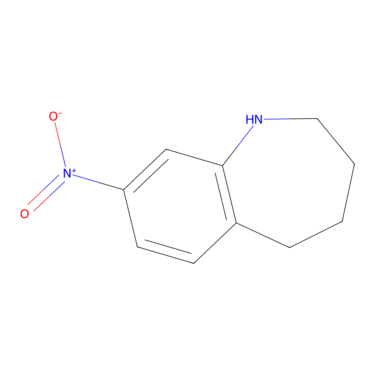 8-Nitro-2,3,4,5-tetrahydro-1H-1-benzazepine molecular structure, CAS 17422-54-7