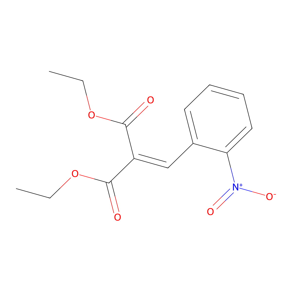 Diethyl 2-(2-nitrobenzylidene)malonate molecular structure, CAS 17422-56-9