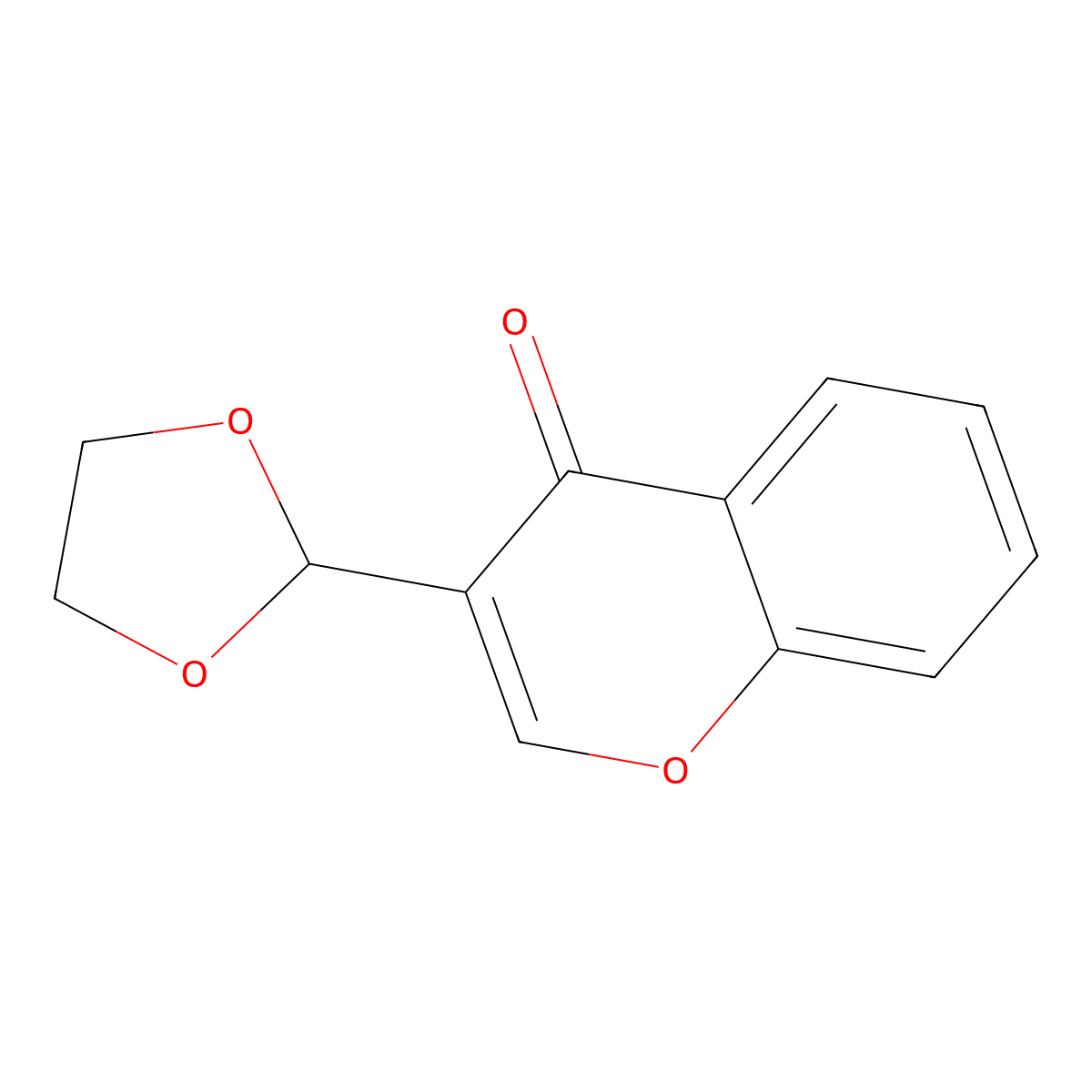 3-(1,3-dioxolan-2-yl)-4H-chromen-4-one molecular structure, CAS 17422-79-6