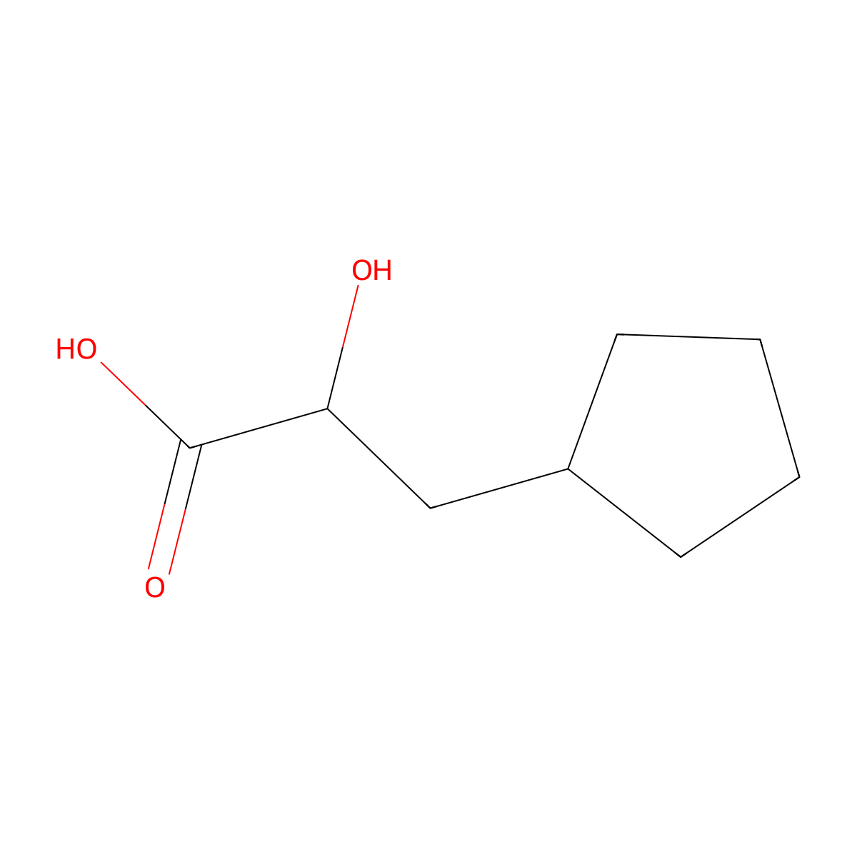 (R)-3-Cyclopentyl-2-hydroxypropanoic acid molecular structure, CAS 174221-31-9