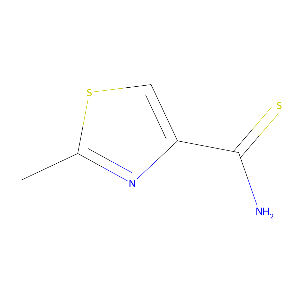 2-Methylthiazole-4-carbothioamide molecular structure, CAS 174223-29-1