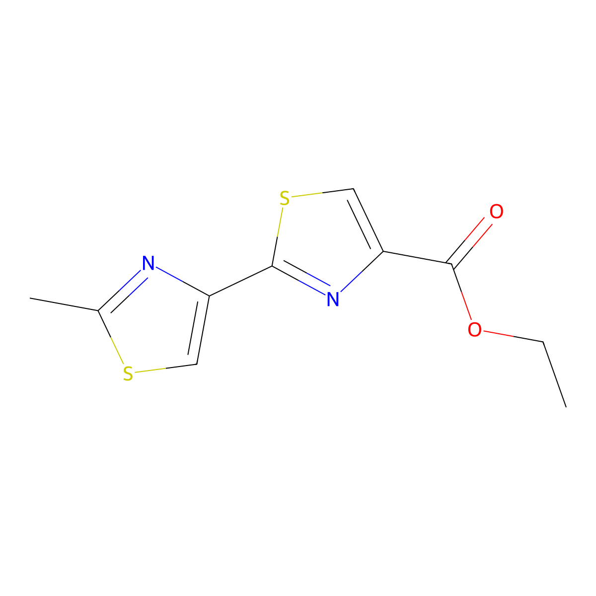 Ethyl 2'-Methyl-[2,4'-bithiazole]-4-carboxylate molecular structure, CAS 174223-30-4