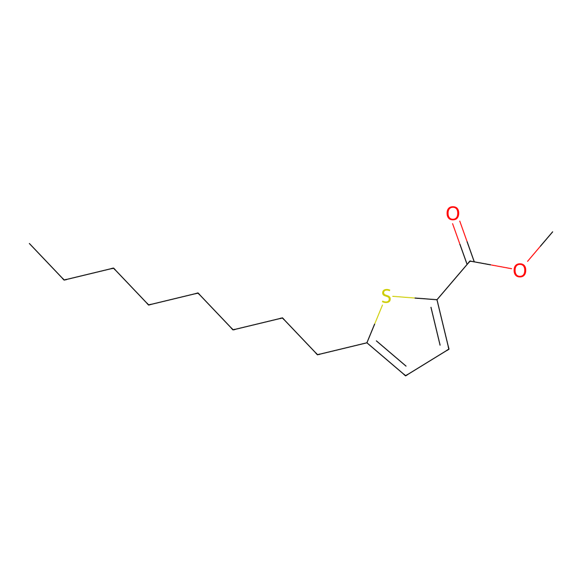 Methyl 5-octylthiophene-2-carboxylate molecular structure, CAS 174225-76-4