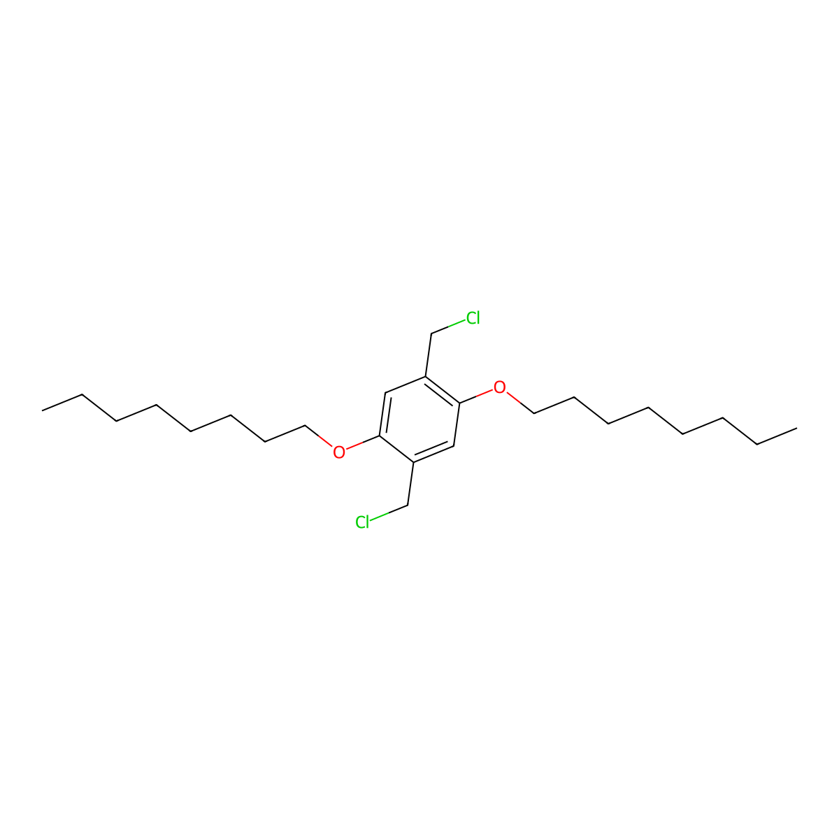 1,4-Bis(chloromethyl)-2,5-bis(octyloxy)benzene molecular structure, CAS 174230-68-3