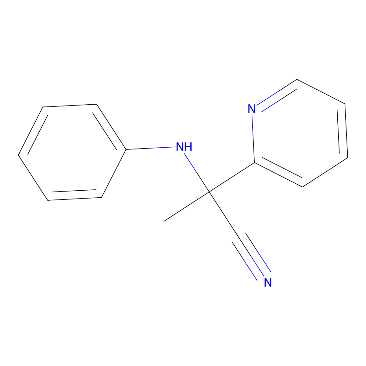 2-(Phenylamino)-2-(pyridin-2-yl)propanenitrile molecular structure, CAS 17424-73-6