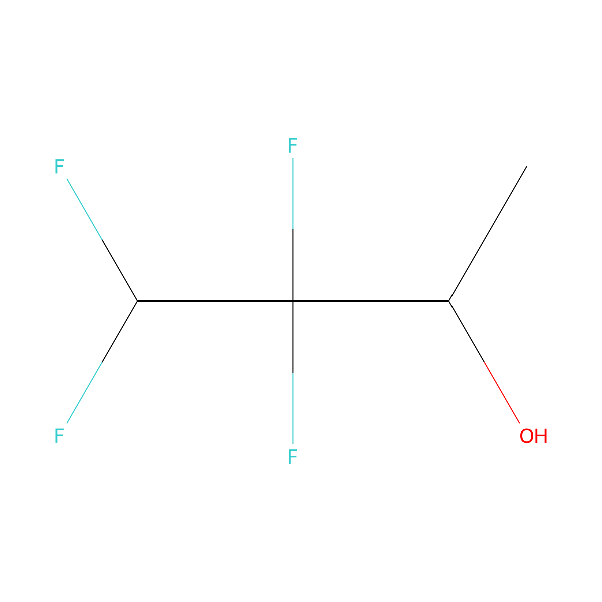 3,3,4,4-Tetrafluoro-2-butanol, tech. molecular structure, CAS 17425-25-1