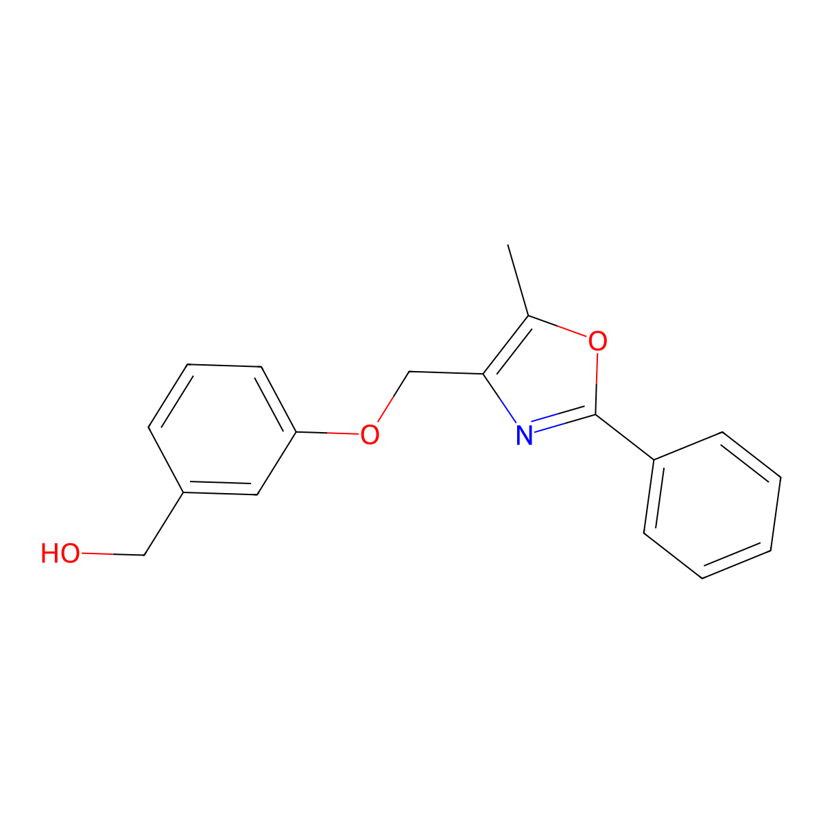 {3-[(5-Methyl-2-Phenyl-1,3-Oxazol-4-Yl)methoxy]phenyl}methanol molecular structure, CAS 174258-31-2