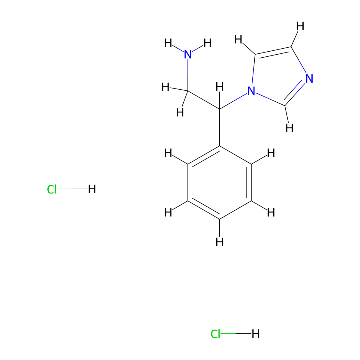 2-(1H-imidazol-1-yl)-2-phenylethan-1-amine dihydrochloride molecular structure, CAS 174262-04-5