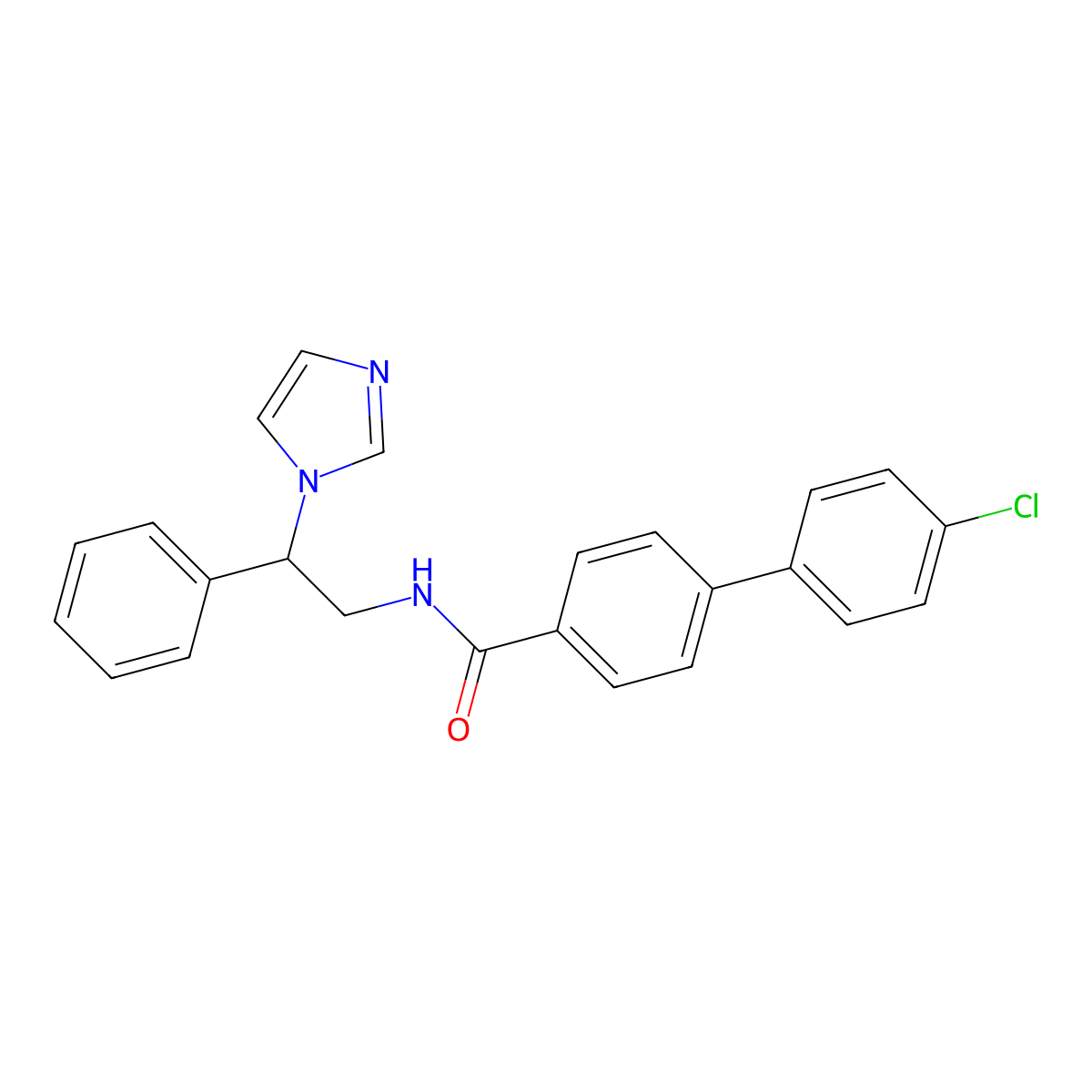 4'-Chloro-biphenyl-4-carboxylic acid (2-imidazol-1-yl-2-phenyl-ethyl)-amide molecular structure, CAS 174262-13-6