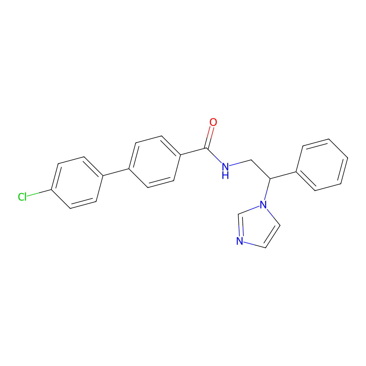 4'-Chloro-biphenyl-4-carboxylic acid (2-imidazol-1-yl-2-phenyl-ethyl)-amide molecular structure, CAS 174262-13-6
