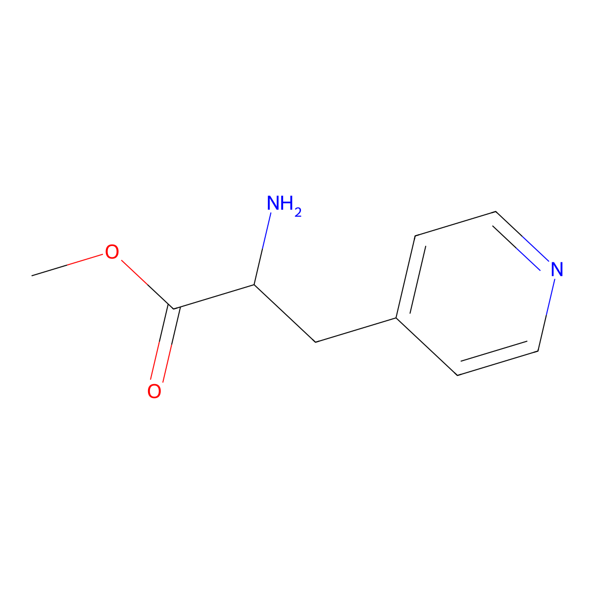 Methyl 2-amino-3-(pyridin-4-yl)propanoate molecular structure, CAS 174264-09-6