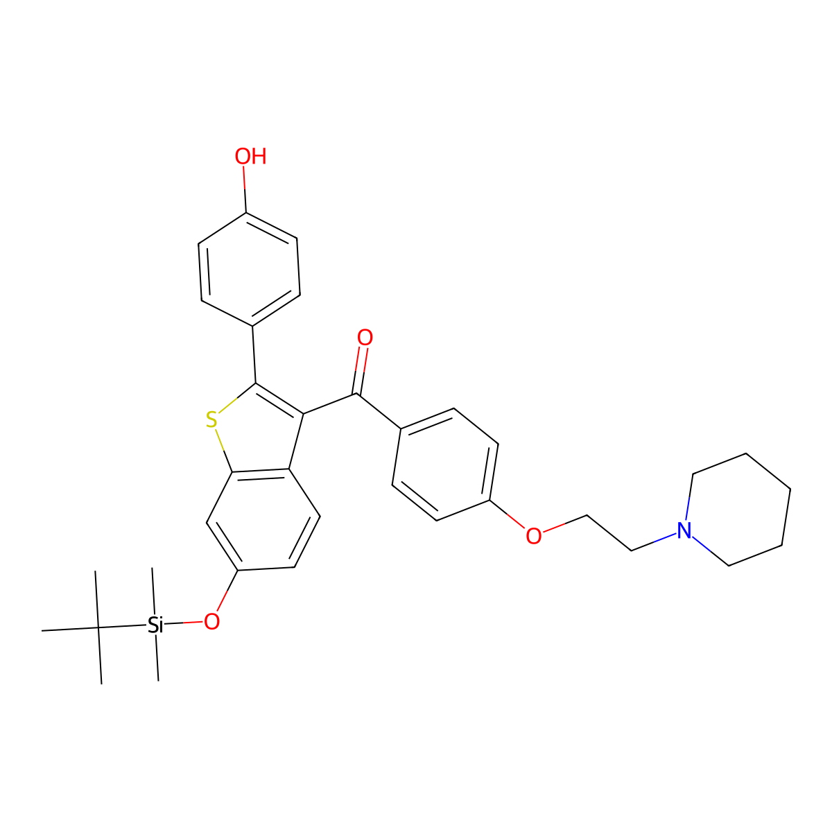 6-tert-Butyldimethylsilyl-4'-hydroxy Raloxifene molecular structure, CAS 174264-47-2