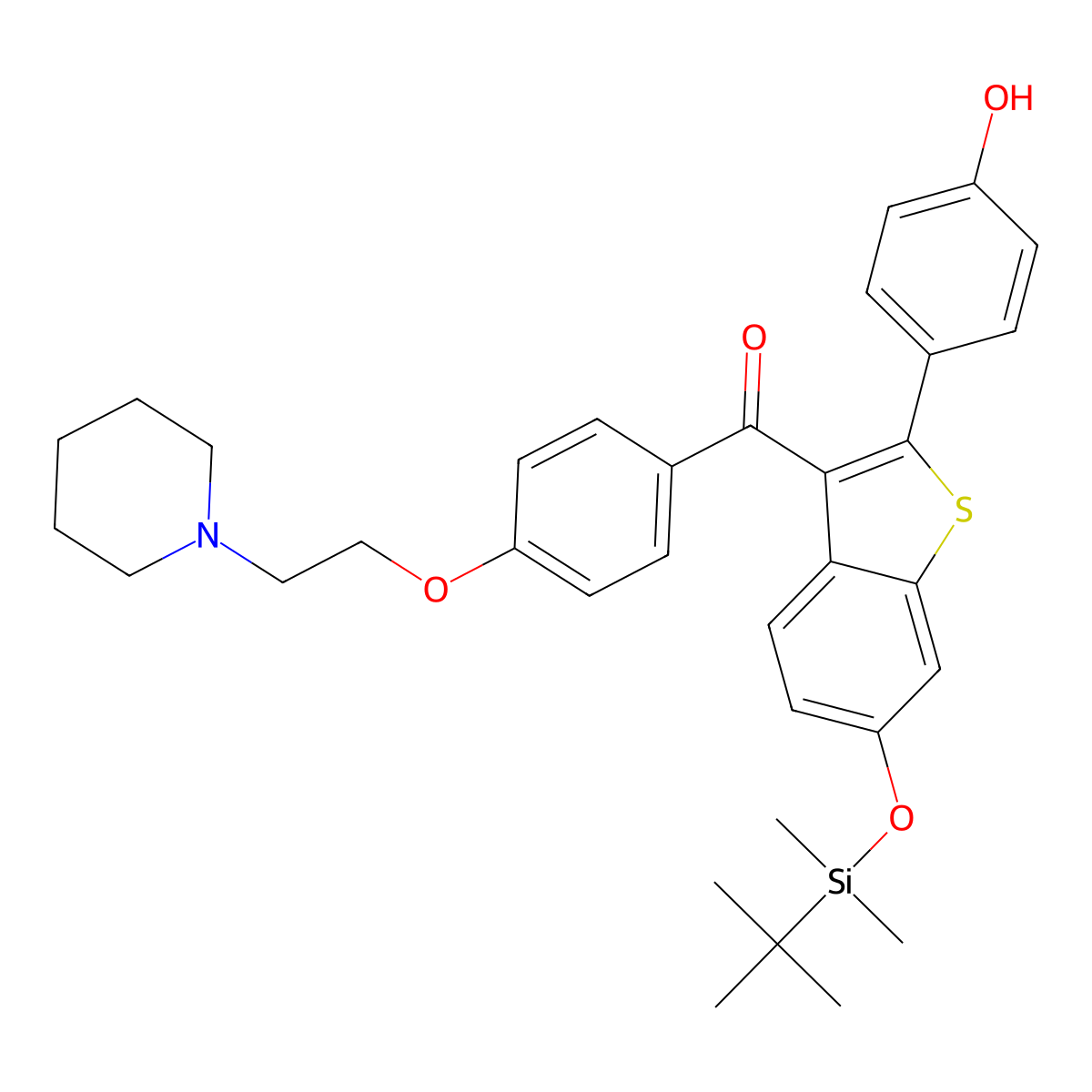 6-tert-Butyldimethylsilyl-4'-hydroxy Raloxifene molecular structure, CAS 174264-47-2