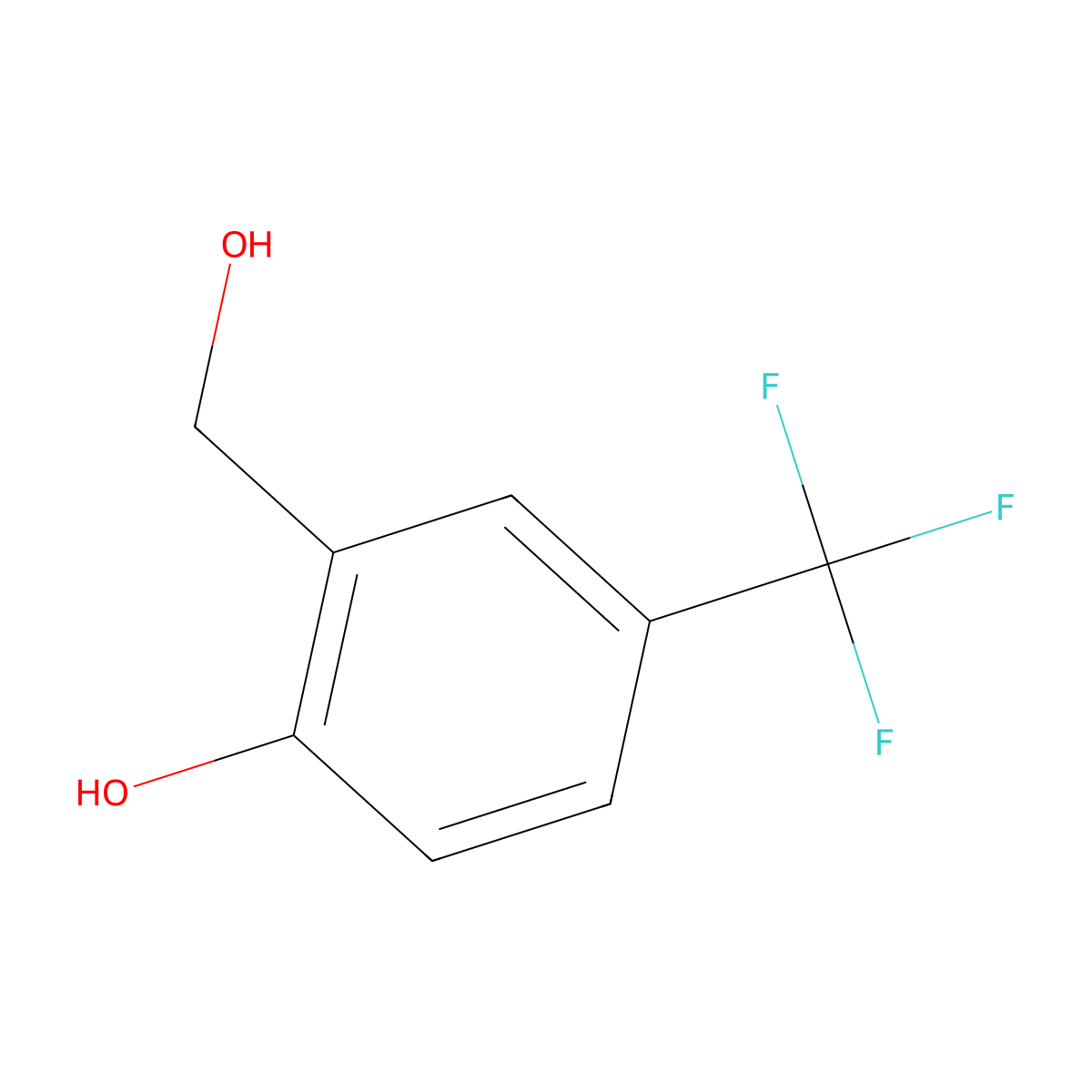 2-(Hydroxymethyl)-4-(trifluoromethyl)phenol molecular structure, CAS 174265-02-2
