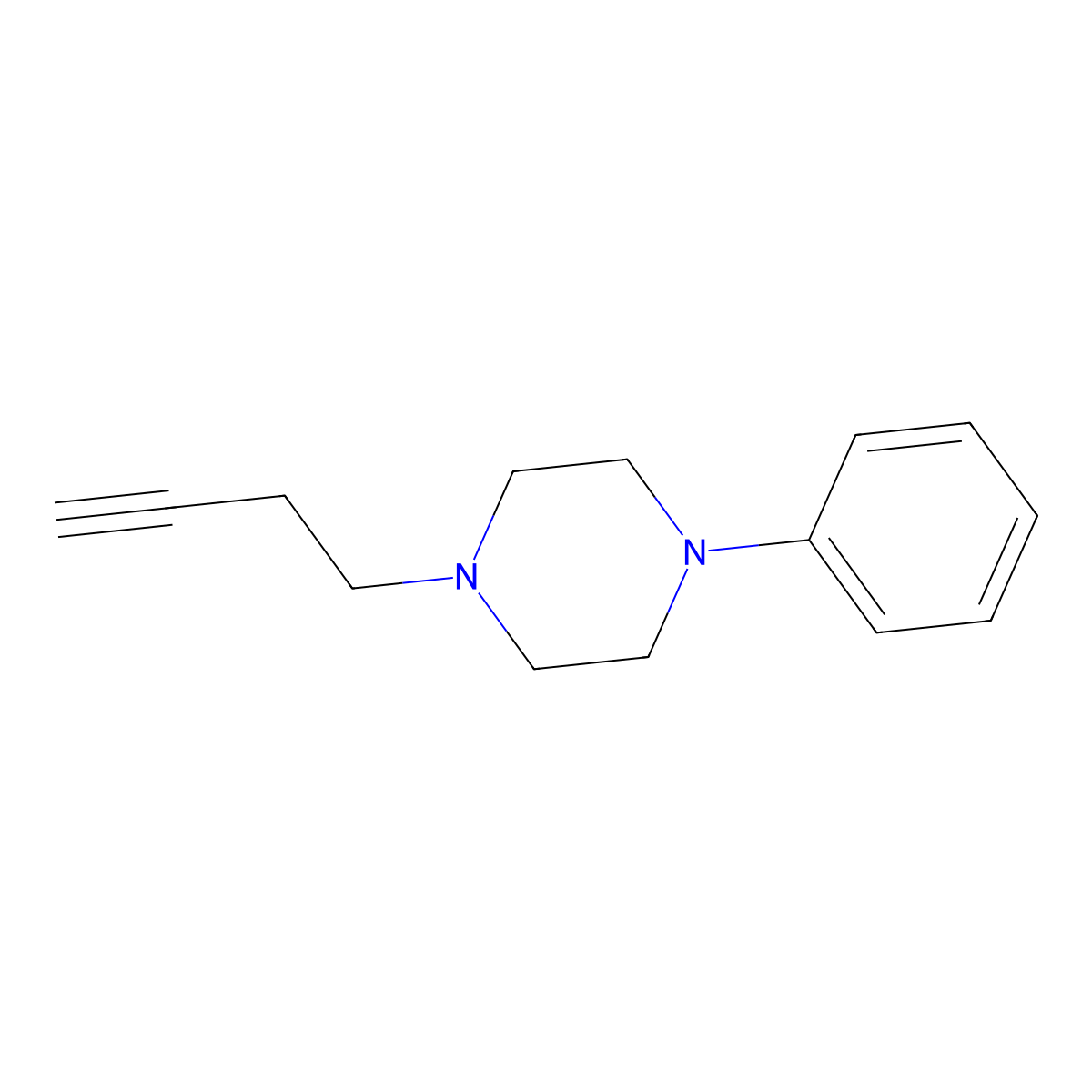 1-(But-3-yn-1-yl)-4-phenylpiperazine molecular structure, CAS 174266-44-5