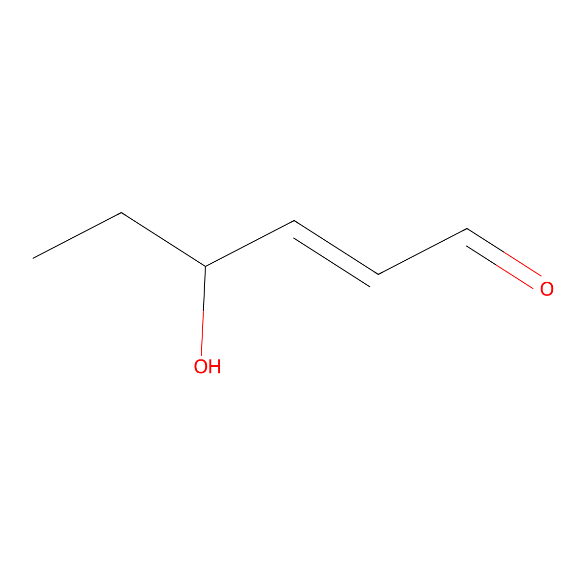 4-Hydroxy-2-hexenal molecular structure, CAS 17427-08-6