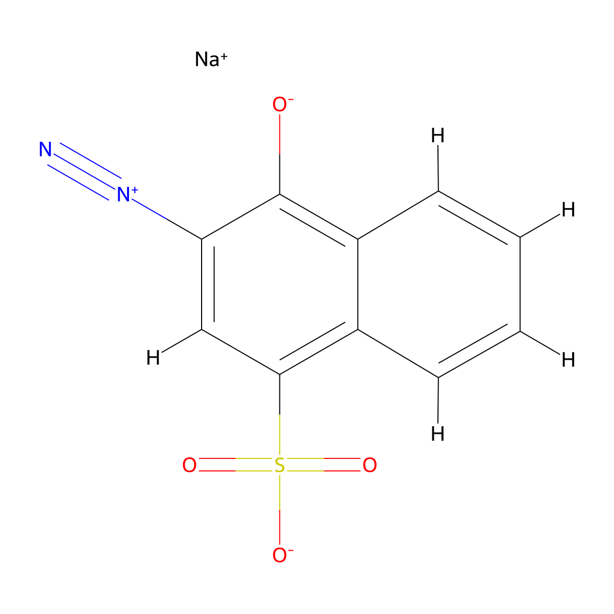 1-Naphthalenesulfonic acid, 3-diazo-3,4-dihydro-4-oxo-, sodium salt (1:1) molecular structure, CAS 17427-62-2