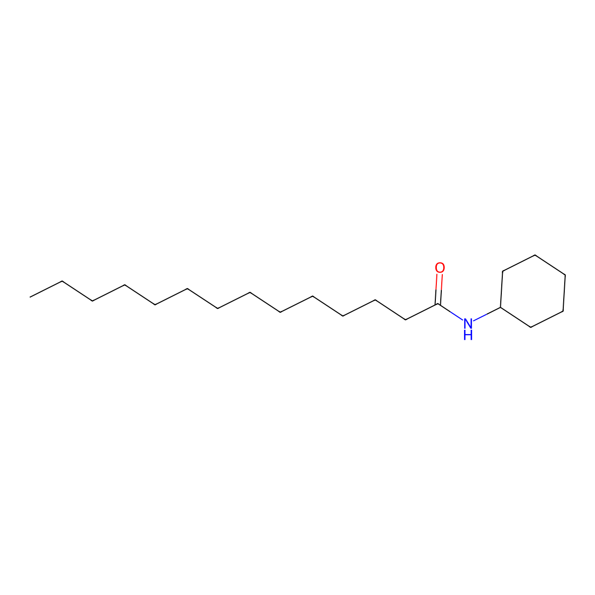 N-cyclohexyltetradecanamide molecular structure, CAS 17427-95-1