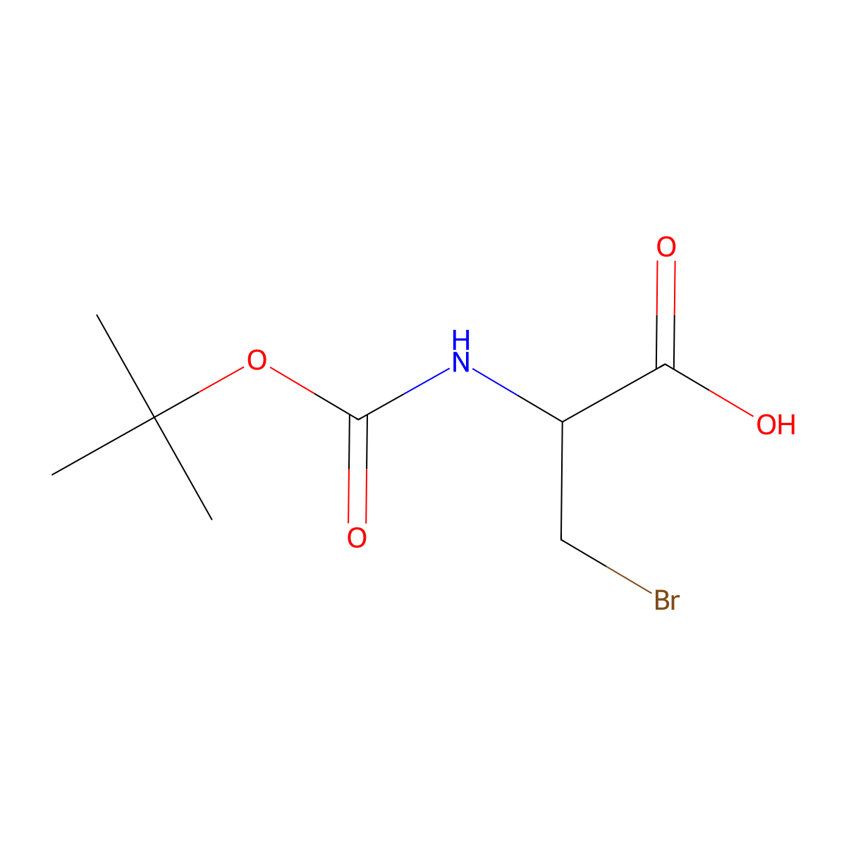 (2R)-3-bromo-2-{[(tert-butoxy)carbonyl]amino}propanoic acid molecular structure, CAS 174271-83-1