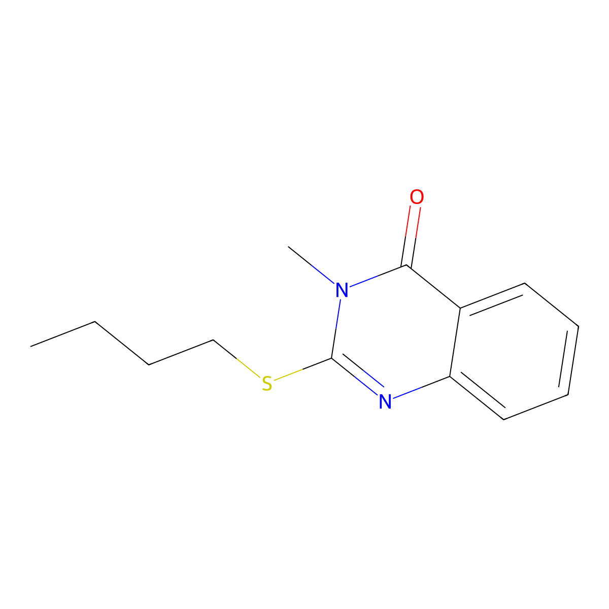 2-Butylsulfanyl-3-methylquinazolin-4-one molecular structure, CAS 174274-30-7