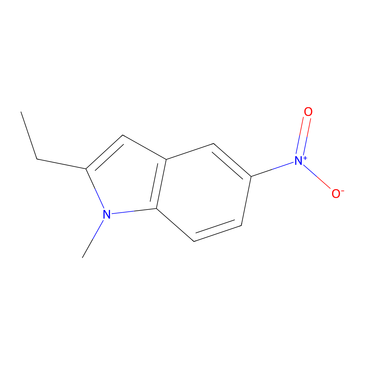 2-Ethyl-1-methyl-5-nitro-1H-indole molecular structure, CAS 174274-83-0