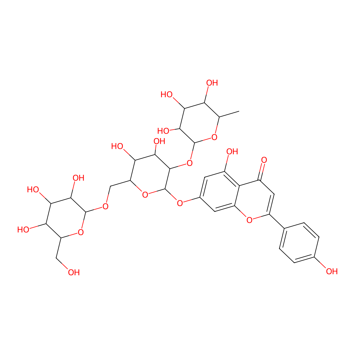 Apigenin 7-O-(2G-rhamnosyl)gentiobioside molecular structure, CAS 174284-20-9