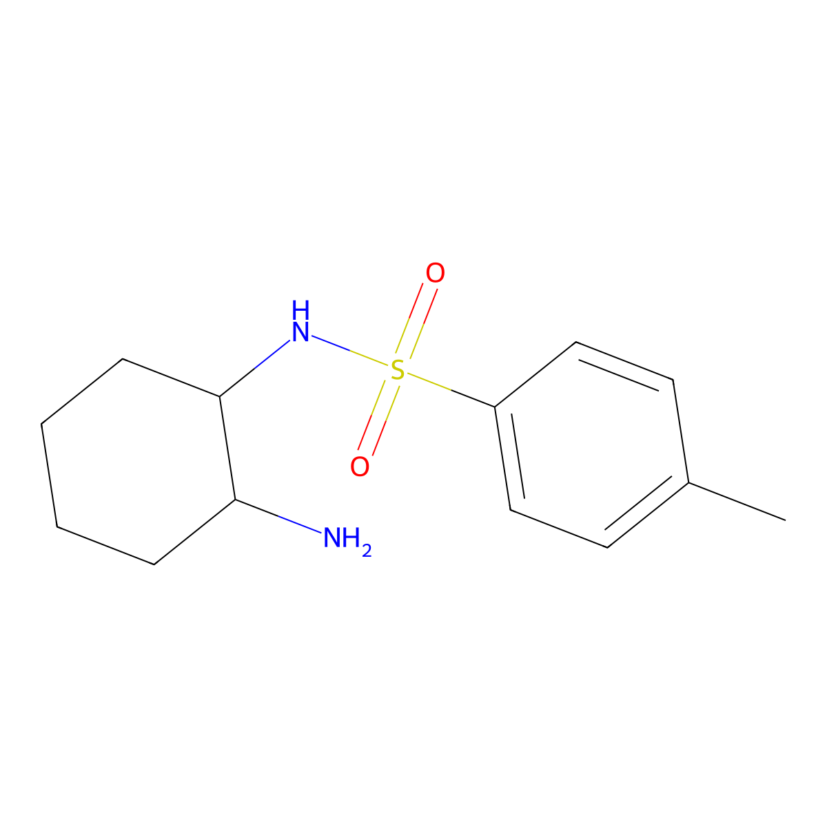 ((1R,2R)-2-aminocyclohexyl)((4-methylphenyl)sulphonyl)amine molecular structure, CAS 174291-96-4