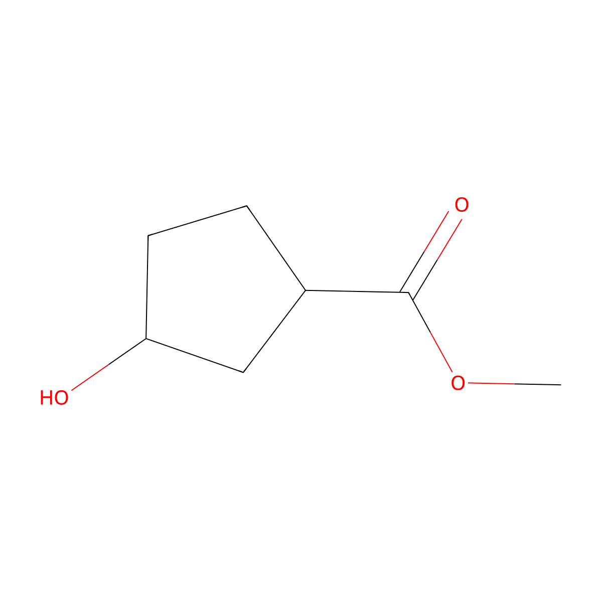 Methyl (1S,3S)-3-hydroxycyclopentanecarboxylate molecular structure, CAS 174292-58-1