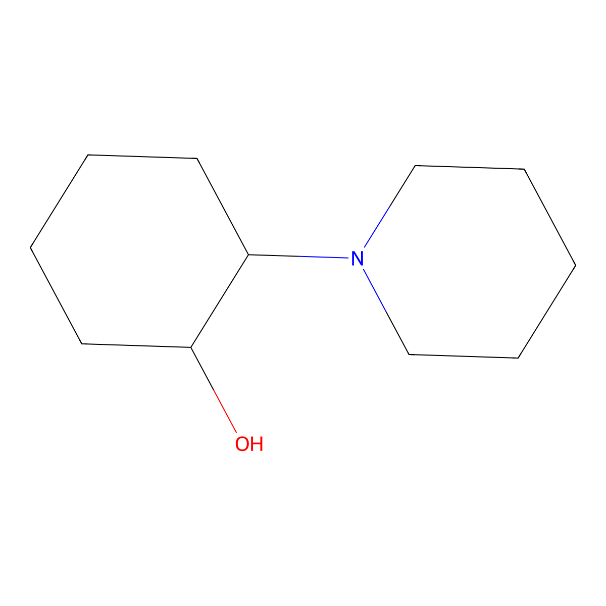 (1R,2R)-2-(piperidin-1-yl)cyclohexan-1-ol molecular structure, CAS 174293-30-2
