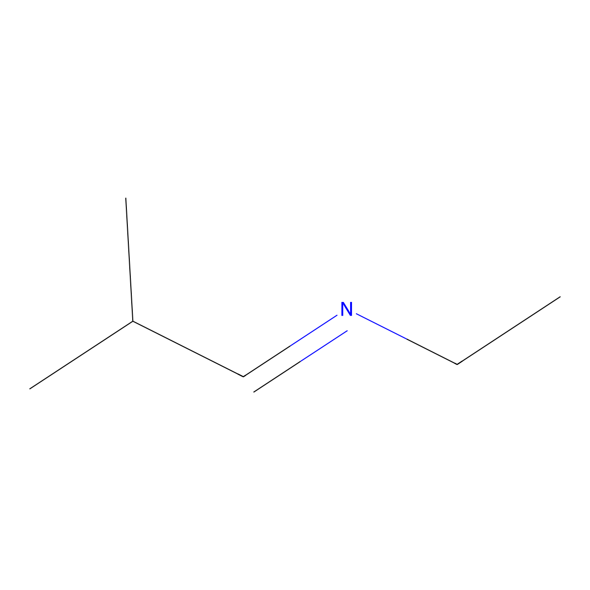 N-(2-Methylpropylidene)ethanamine molecular structure, CAS 1743-56-2
