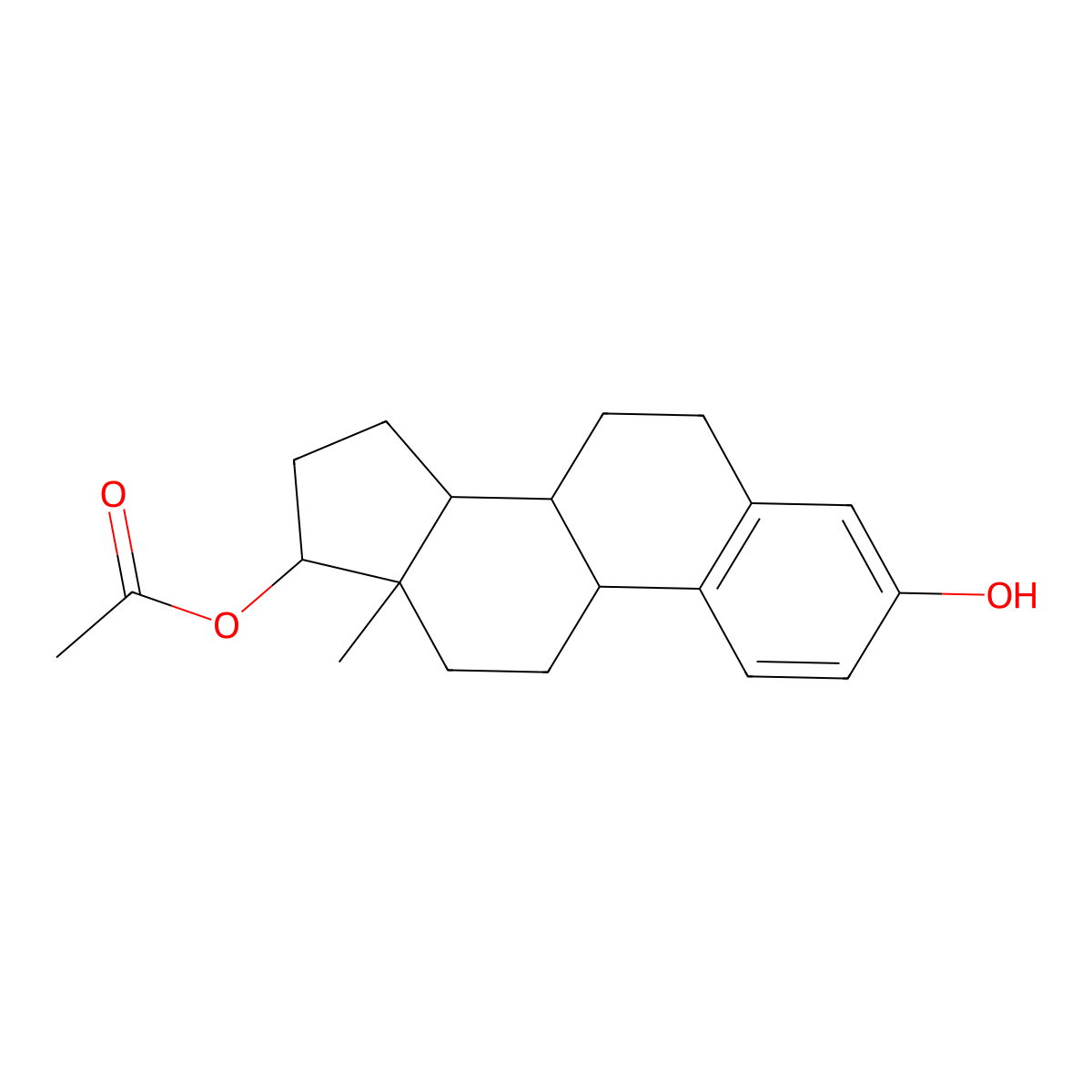 Estradiol 17-acetate molecular structure, CAS 1743-60-8