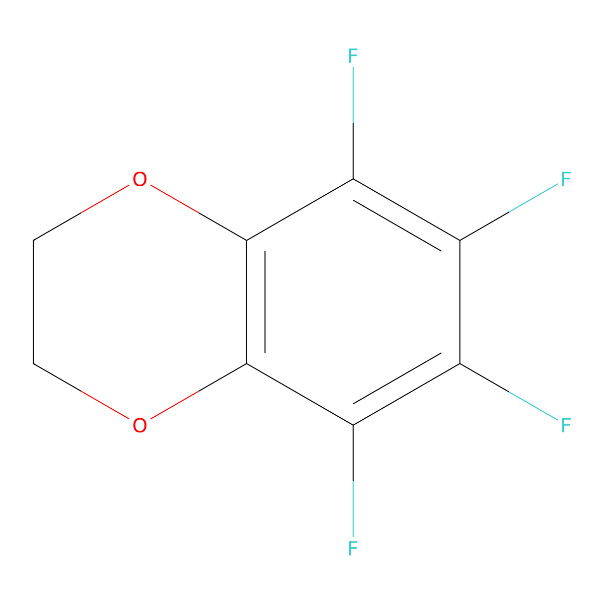 5,6,7,8-Tetrafluorobenzo-1,4-dioxane molecular structure, CAS 1743-87-9