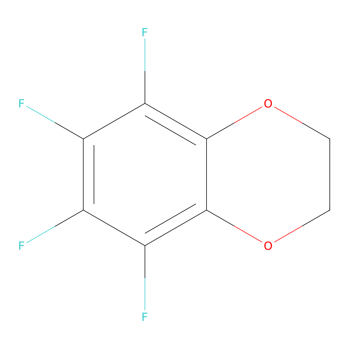 5,6,7,8-Tetrafluorobenzo-1,4-dioxane molecular structure, CAS 1743-87-9