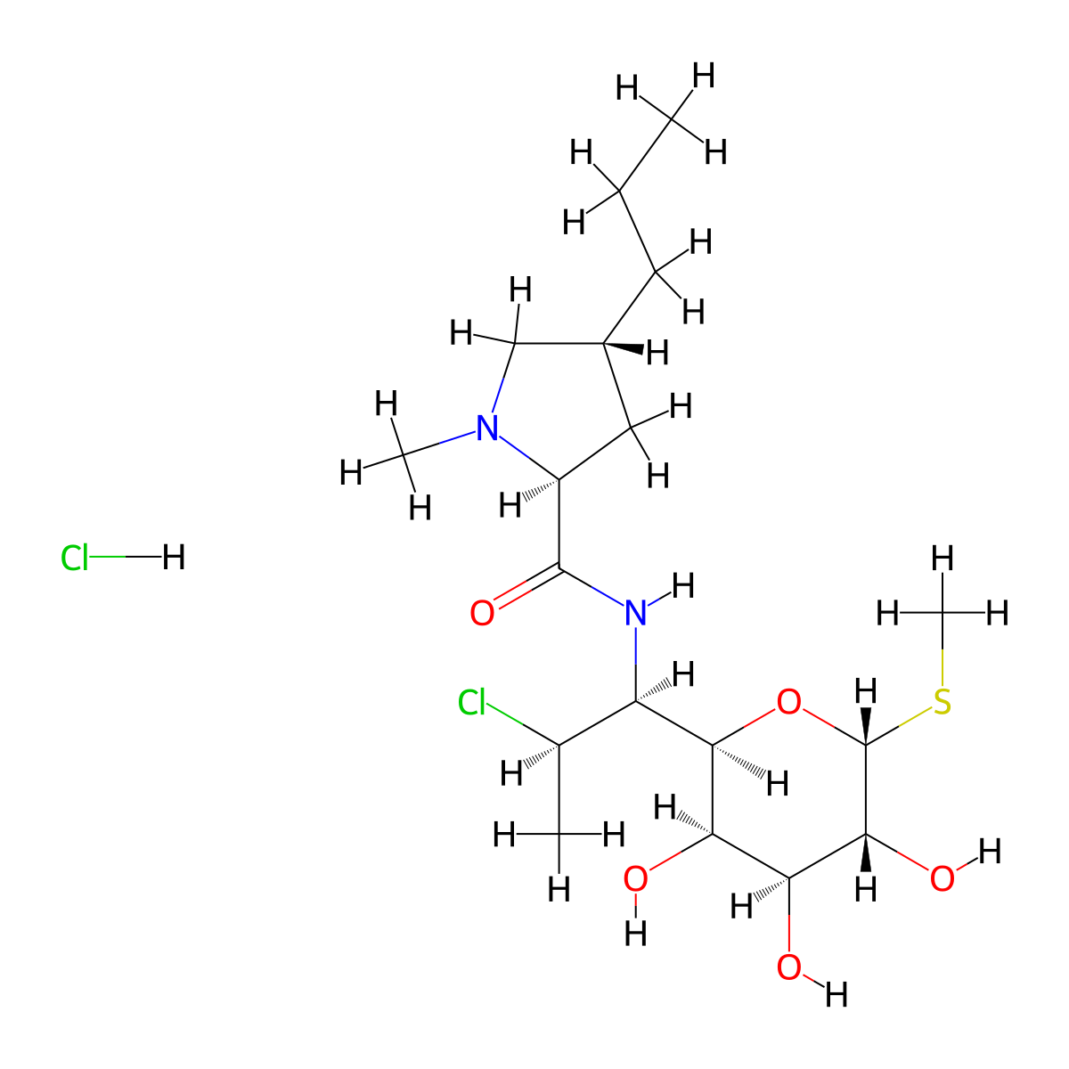 7-Epiclindamycin hydrochloride molecular structure, CAS 17431-55-9