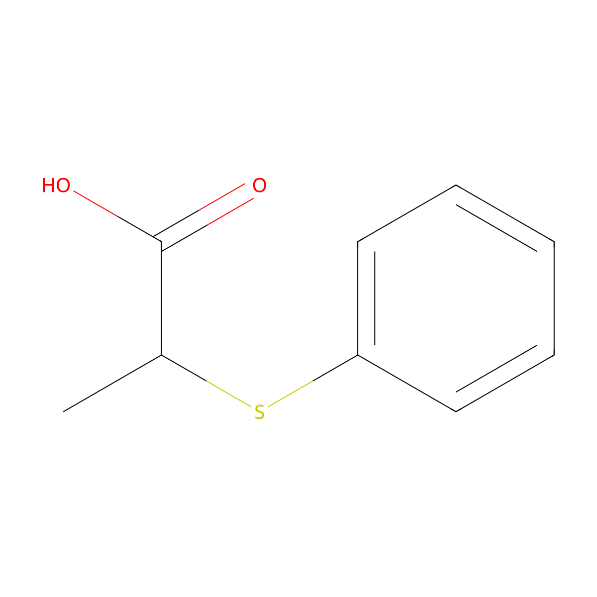 2-(Phenylsulfanyl)propanoic acid molecular structure, CAS 17431-94-6